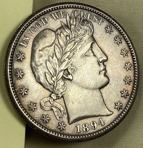 1894-S Barber Half Dollar A/U Uncertified 50c. Free Shipping.