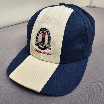 Vtg Nike Springhouse Golf Club Opryland Hat Cap Adjustable Blue White Corduroy