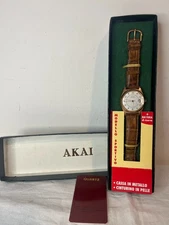 OROLOGIO PUBBLICITARIO VINTAGE AKAI STEREO HI-FI ELETTRONICA DA COLLEZIONE 1992