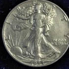 1944 Walking Liberty Silver Half Dollar - AU Condition -90% Silver -No Mint Mark