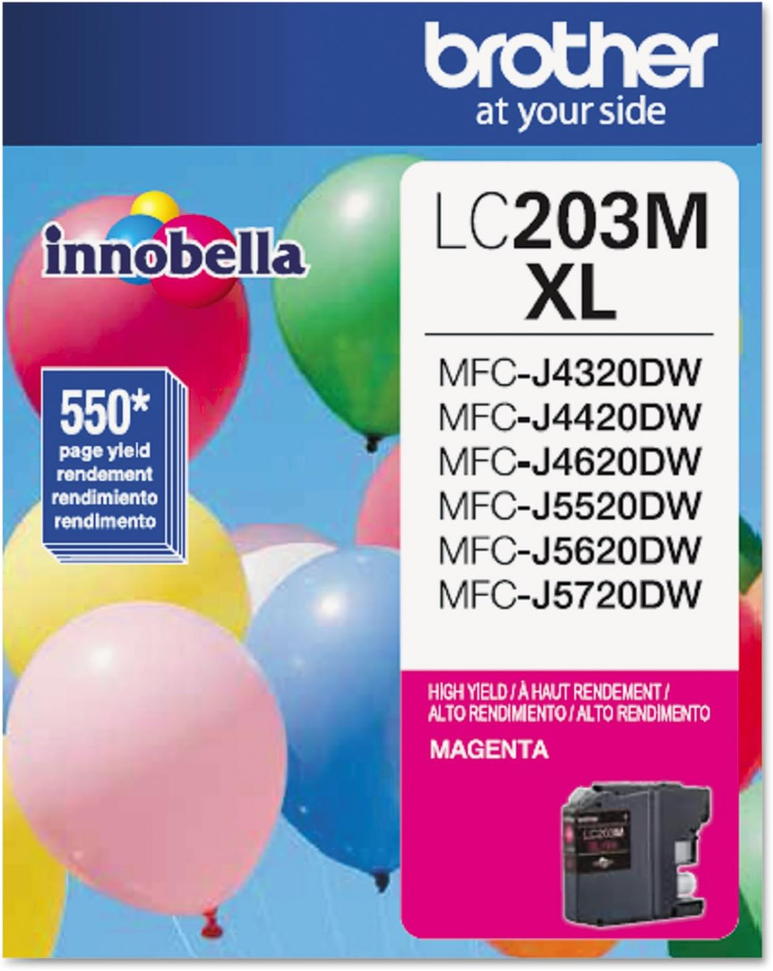 High Yield LC203M Magenta Ink Cartridge 550 Pages-image