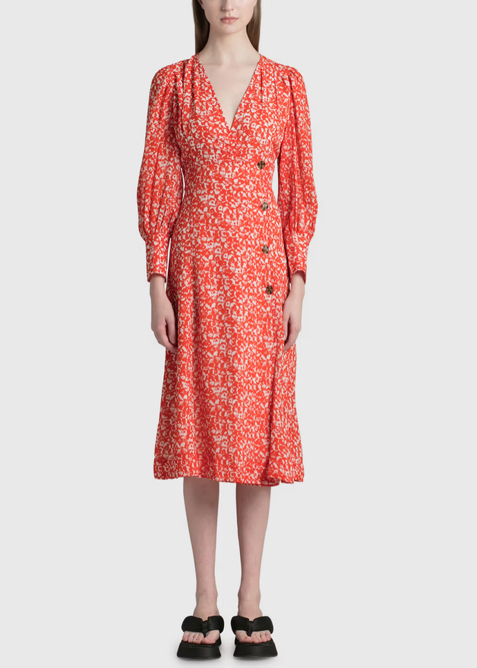 ganni crepe mini dress Ganni Crepe Mini Dress