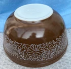 Vintage Pyrex #403 2.5 Qt Brown Woodland Pattern Mixing Serving Nesting Bowl