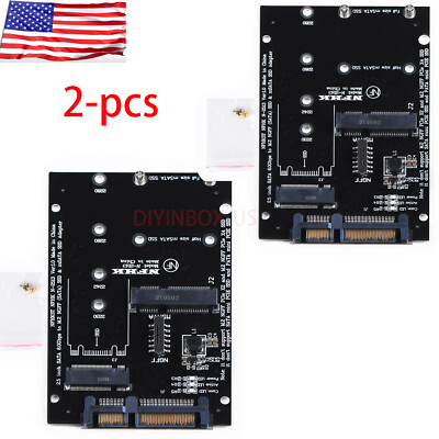 2-pcs 2 In 1 M.2 NGFF/Msata SSD to SATA III 3.0 Adapter Converter Card 2242 2260