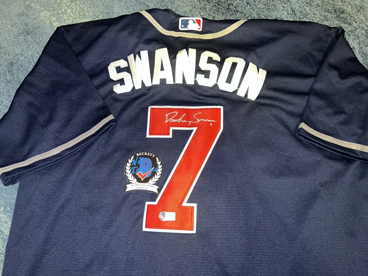 Dansby Swanson Signed Atlanta Braves Jersey All Star 21 WS Champs Beckett  Auth