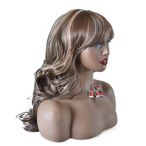 Long Wavy Women Wig Bangs Synthetic Black Brown Hair Cosplay Party Wigs 66cm US - Picture 3 of 28