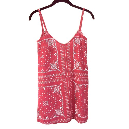 Madewell Women's Cami Tunic Top Red Bandana Style Print Size XXS - Picture 4 of 9