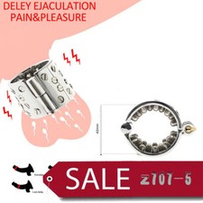 4 Rows Ring Scrotum Pendant Male Chastity Device Ball Stretcher Spiked Ring