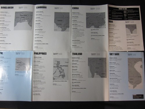 Exploring Asia Unicef 1995 Map/Poster - Picture 2 of 3
