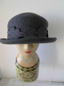 grey felt cloche hat