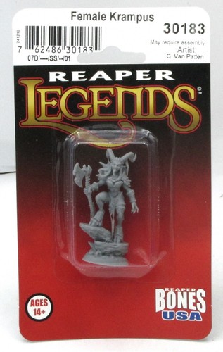 Miniature Reaper Bones Guerrière (Warrior Female) G121 - Échelle 28/32mm, Non Peinte, à Assembler, Occasion Neuve