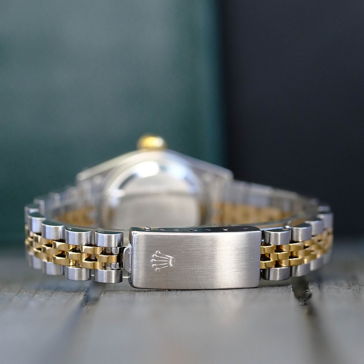Rolex Datejust 69713 Ladies 18KY & SS Brown Diamond Dial Fluted