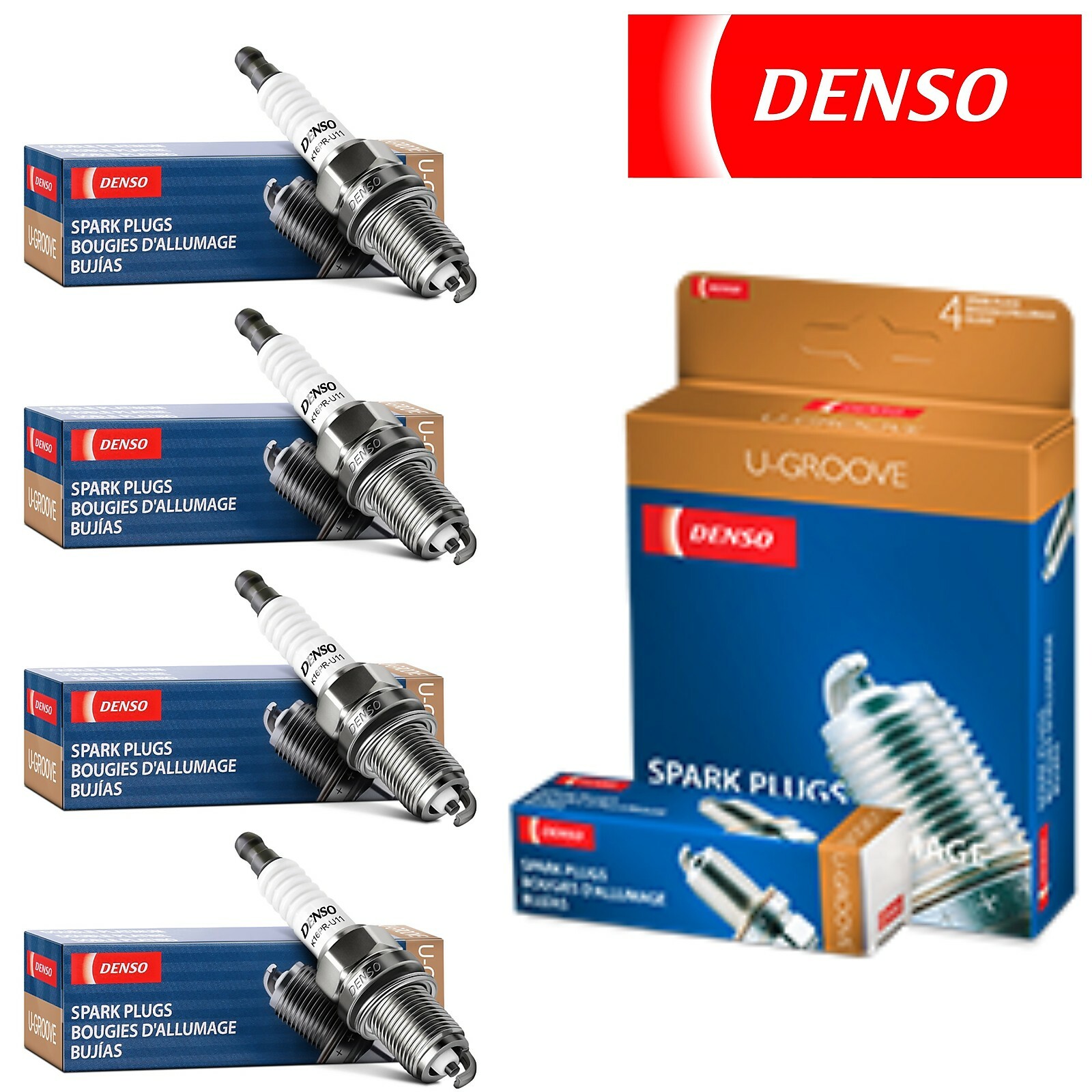 4 Pack Denso Nickel Resistor Spark Plugs for 1990-1991 Toyota Celica L4-2.2L
