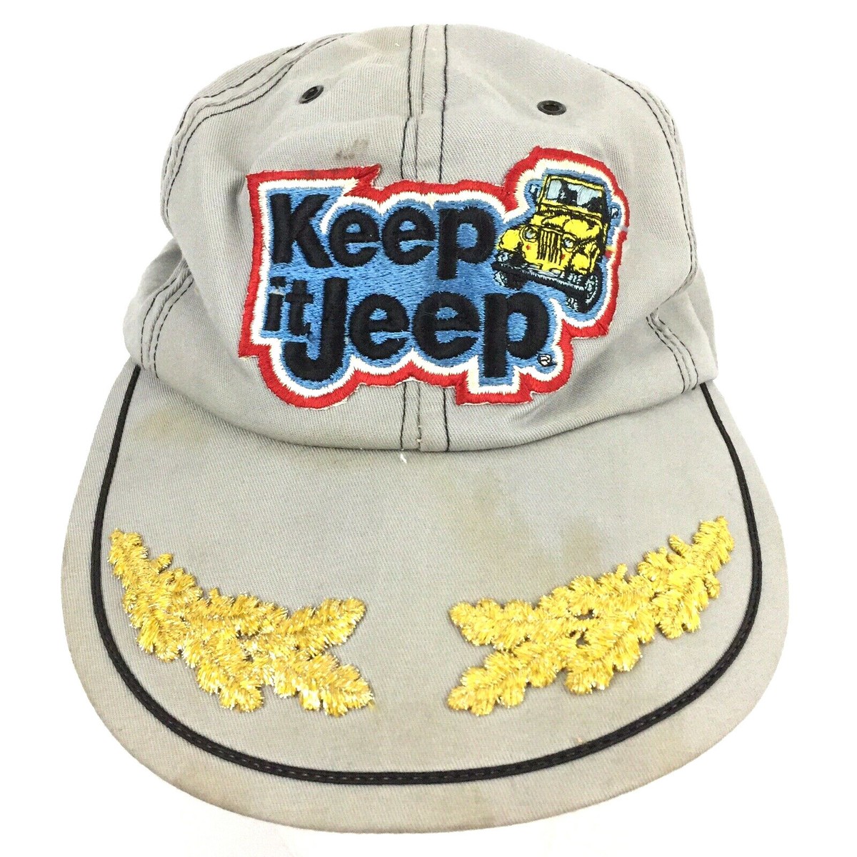 Vtg Keep It Jeep Wrangler Patch Cap Spell Out Logo Snapback Trucker  Baseball Hat