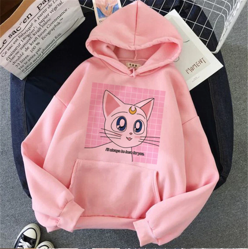 Sailor Moon Luna Hoodie Girl Women Sweater Anime 3D Printed Polyester Sweatshirt