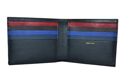 Paul Smith Mainline Schwarzes Farbige Einlage Herren Leder Geldbörse BNWT