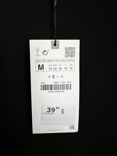 Zara Puffärmel Strick Mini Etuikleid in Schwarz Größe M Neu mit Etikett - Bild 2 von 3