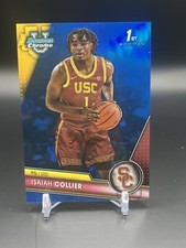 2023-24 Bowman University Chrome Isaiah Collier Blue Refractor RC /199 USC