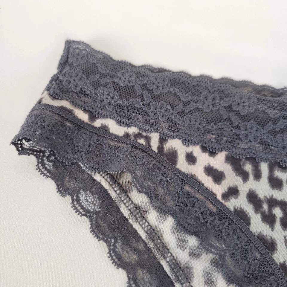 Bragas Cheekini Vintage Victorias Secret tiro bajo gris encaje leopardo 2015 nuevas con etiquetas Foto 2 de 4
