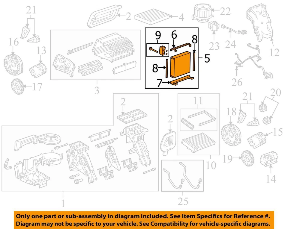Used A/C Evaporator Core fits: 2014 Buick Regal VIN 1 4th digit Limited Grade A - Image 3 of 4