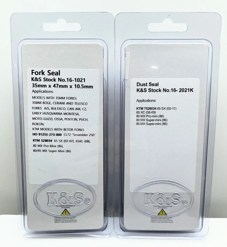 JUEGO DE SELLOS DE HORQUILLA KTM 65 SX 65SX SX65 2002-2007 Foto 3 de 3