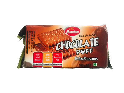 MUNCHEE ORIGINAL  CHOCOLATE PUFF TEA BISCUITS 100g GENUINE WITH REAL CHOCOLATE