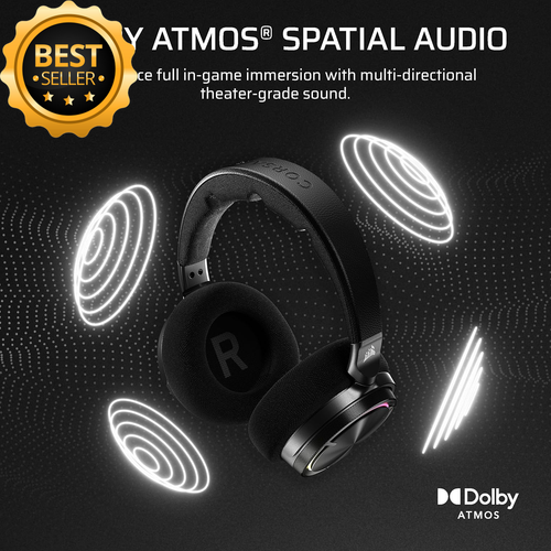 Virtuoso MAX Wireless Gaming Headset Dolby Atmos BT 2.4G Mic PC PS5 Carbon - Picture 4 of 12