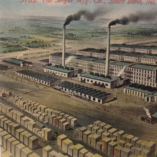 Antique Early 1900's SINGER SEWING MFG Plant South Bend IN Postcard Ephemera Old - Picture 3 of 7