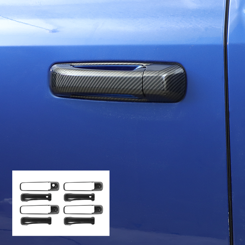 Cubierta decorativa de manija de puerta exterior de fibra de carbono para Dodge RAM 1500 2010-2017 - Imagen 2 de 7