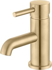 River Brushed Brass Basin Mixer, Bathroom Tap, Brushed Brass Finish