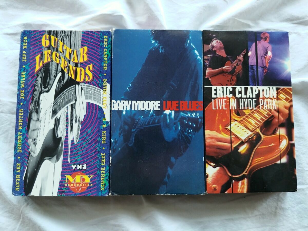 Lot of 3 BLUES GUITAR VHS Tapes, Gary Moore, Eric Clapton, Jeff