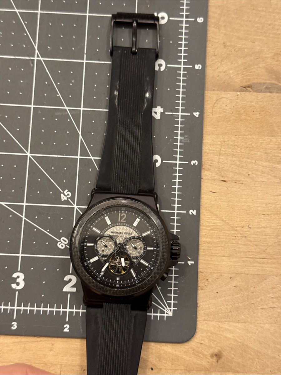 Michael Kors Dylan Men's Automatic Black Skeleton open heart Watch