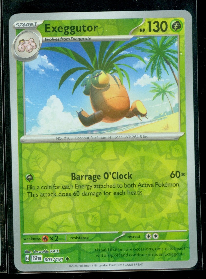 Pokemon EXEGGUTOR 003/191 - Surging Sparks - Rev Holo - - MINT