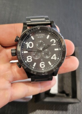 Nixon 51-30 Men's Black Stainless Steel Japan Chrono Watch W/Date