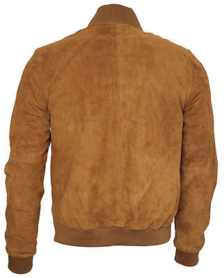 Veste Vintage En Cuir/suir - Manches Courtes - Taille 44 - Marron - Occasion Très Bon état