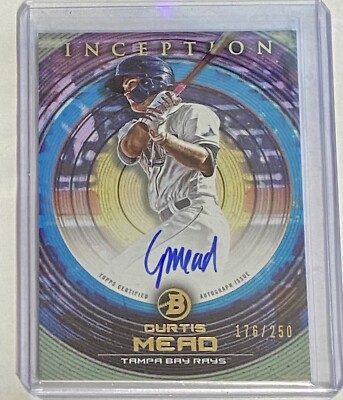 2022 Topps Bowman Inception Curtis Mead Auto /250 Tampa Bay Rays SP Rookie RC