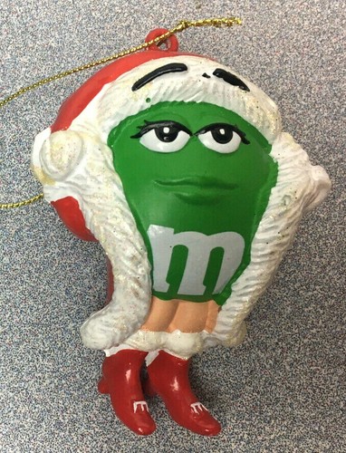 M&M Green Girl Christmas Ornament In Santa Coat, Hat, & Boots Kurt S. Adler