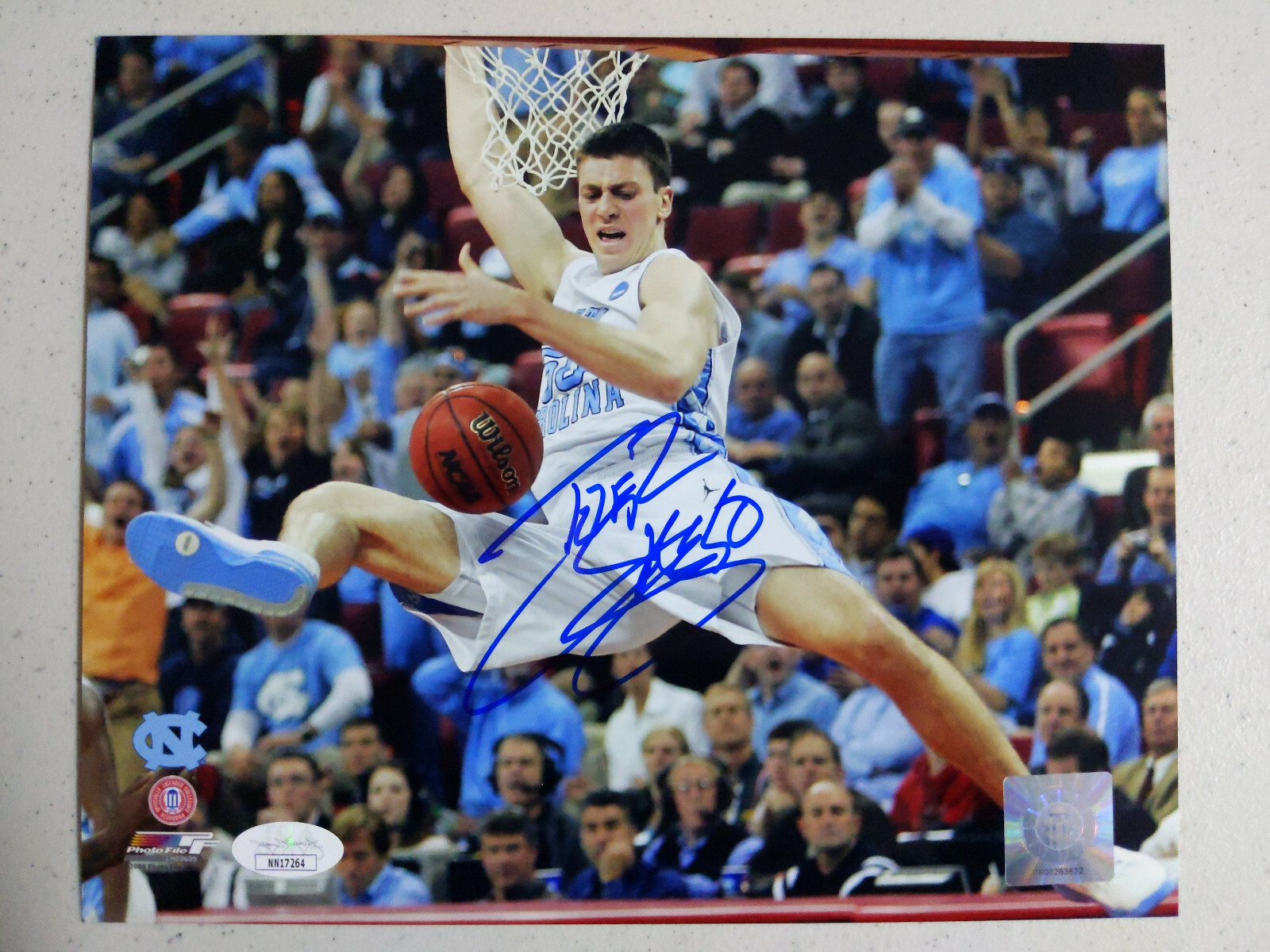 Tyler Hansbrough Autographed Signed North Carolina Tar Heels 8x10 Photo UNC Tar Heels Basketball 2009 Champions JSA F 
