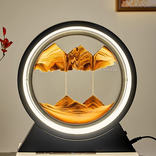 3D Flowing Sand Nachtlicht Sanduhr Lampe Moving Sand Bild Dekor Fließender Rahme - Bild 3 von 20
