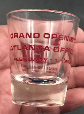 1982 Republic Airlines Employee Credit Union Shot Glass Atlanta Grand Opening