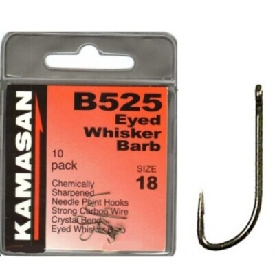 KAMASAN B525 EYED WHISKER BARBED HOOKS