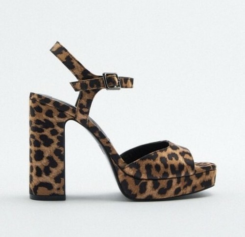 Zara nuevo Mujer Animal Print Tacón Alto Sandalias De Plataforma Leopardo  36 3320/910 US 6 | eBay