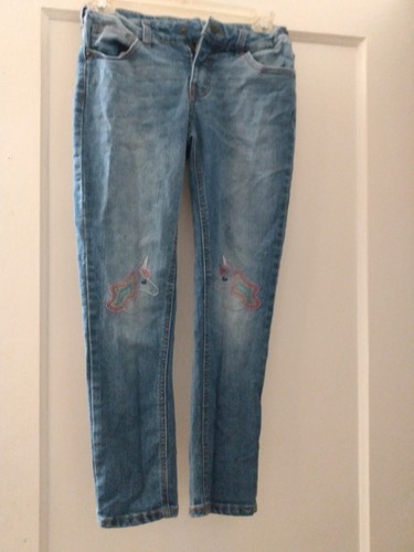 Girls Size 10 Cat And Jack Super Skinny Super Stretch With Unicorns Jeans