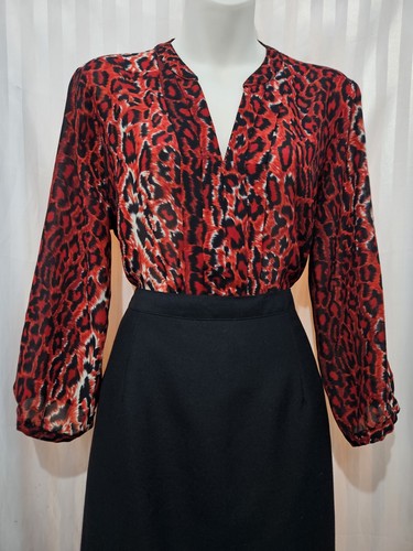 DIANA FERRARI Red Leopard Shirt, As New, 14 - Picture 5 of 9