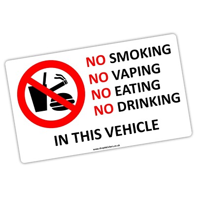 No Smoking In This Vehicle Label NHE-7276 No Smoking - Foto 7