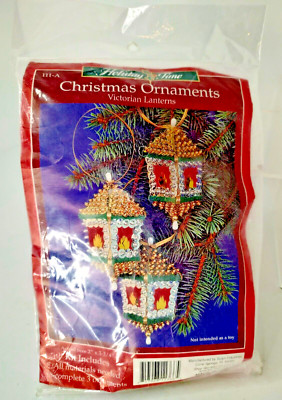 NOS Unopened Holiday Time Victorian Lanterns Sequin Christmas Ornament Craft Kit