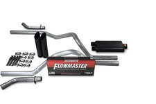 Chevy GMC 1500 15-18 2.5" Dual Exhaust Kit Flowmaster 50 Series Black Tip Corner