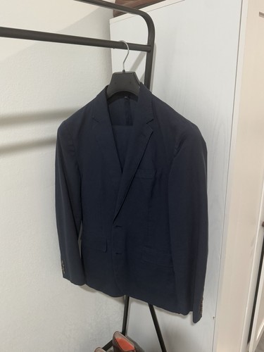 Men’s Navy J Crew Ludlow Linen Suit 38r Baird McNutt Linen 31w/32L