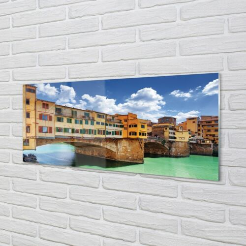 Tulup Glasbilder 125x50 Wandkunst Italien Fluss-Brücken Gebäude - Bild 1 von 4