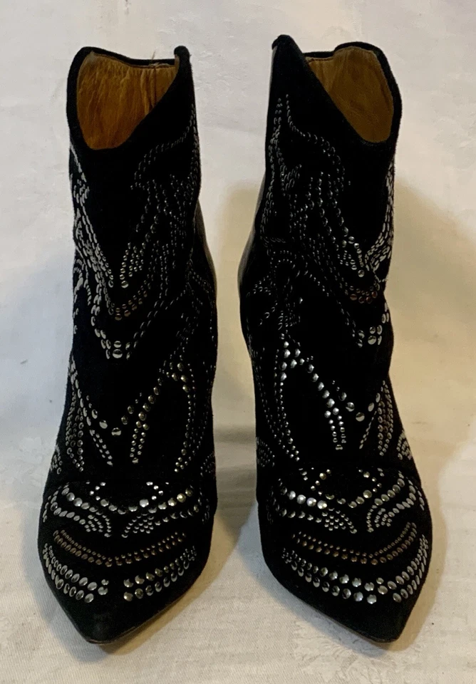 Isabel Marant Leather & Suede Studded Ankle Boots Size 36 /US 6, Retail: $1150 - Image 3 of 4